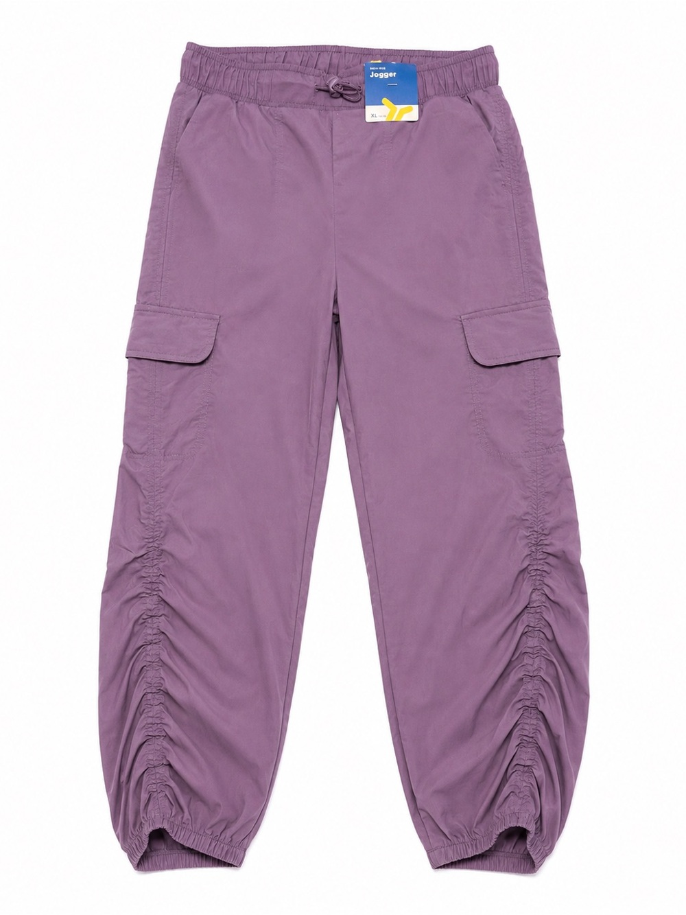 Old Navy Girls XL 14-16 Purple High-Waisted Ruched Cargo Parachute Joggers NWT